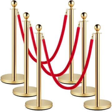 VEVOR Set stupova zlatni stupovi 6 kom 96x32x5.1 cm crveni