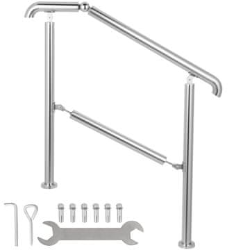 VEVOR Ograda za stepenice BXG-3STEP 106x86 cm Srebrna