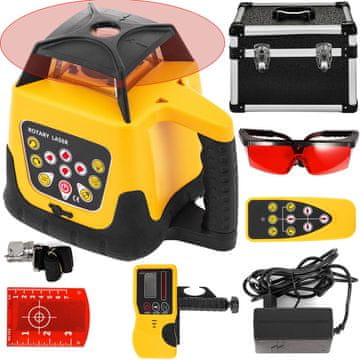 VEVOR Rotacijski laserski nivelir komplet Digitalno samoniveliranje domet 500 m crveni zrak