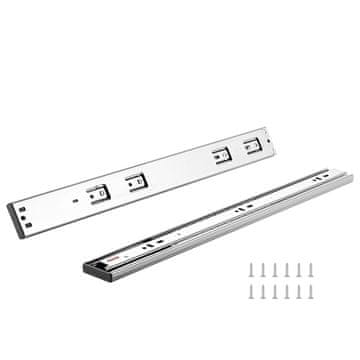 VEVOR Klizni vodilice za ladice 558.8 mm bočno montiranje, puni izvlačenje, 553x45x12.7 mm, čelik