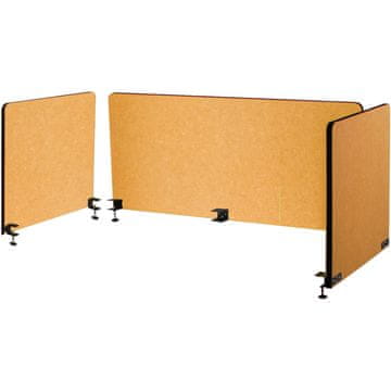 VEVOR Pregrada za stol 3 panela akustična privatnost set 152x61 cm i 61x61 cm žuta