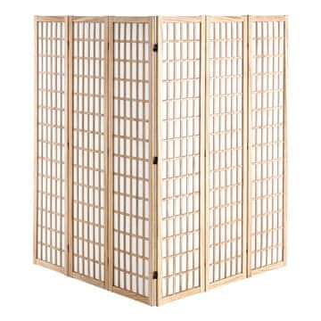 VEVOR Pregrada za sobu 6 panela japanski stil 2420x1700x18.5 mm smeđa