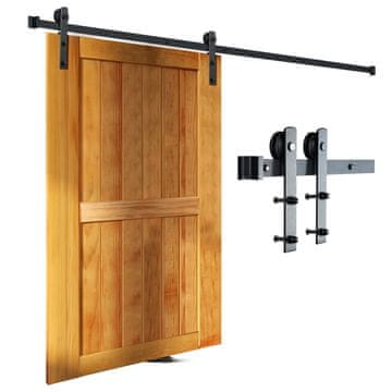 VEVOR Komplet za klizna vrata štale 243.8 cm 149.7 kg Crna