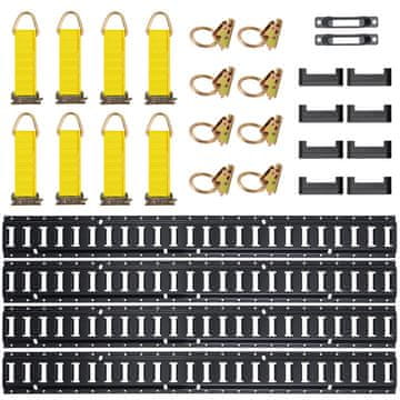 VEVOR Set za pričvršćivanje šina 30 komada, šine 152.4 cm, crne boje