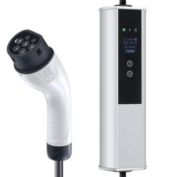 VEVOR Prijenosni EV punjač Tip 2 16A 3.68 kW 11 kW 7.5 m kabel za punjenje crni