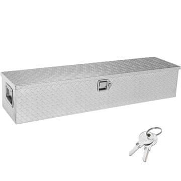 VEVOR Kutija za alat za kamionski sanduk 121.9x38.1x38.1 cm srebrna