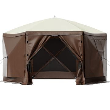 VEVOR Šator s mrežom za sjenilo 3.05x3.05x2.29 m smeđi