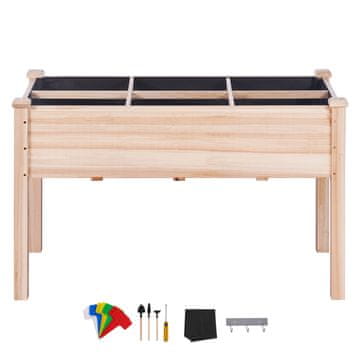 VEVOR Povišeni vrtni krevet 120x58x76 cm smeđi