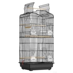 VEVOR Kavez za ptice otvoreni vrh veliki papagaj 45.7x35.5x92.5 cm crni