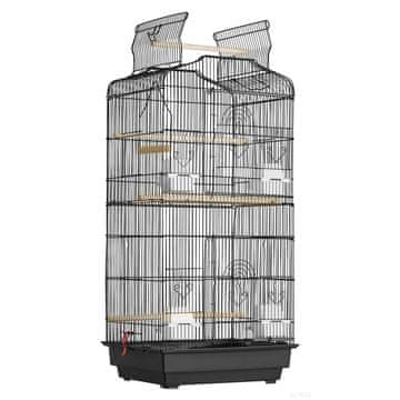 VEVOR Kavez za ptice otvoreni vrh veliki papagaj 45.7x35.5x92.5 cm crni