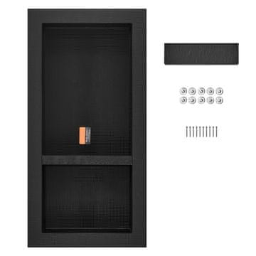 VEVOR Tuš niša dvostruki organizator polica 40.64x81.28x10 cm crni