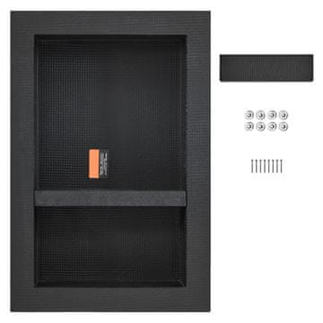 VEVOR Tuš niša dvostruka polica organizator 40.64x60.96x10 cm crna