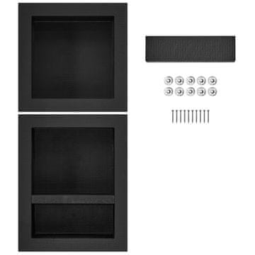 VEVOR Tuš niša s trostrukom policom 40.64x40.64 cm, 40.64x50.8 cm, crna