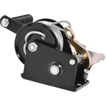 VEVOR Ručno vitlo 362.9 kg nosivost, 1005.8 cm čelični kabel, ručni, srebrni