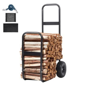 VEVOR Kolica za drva 67x52x110 cm Crna