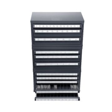 VEVOR Ormarić za držač burgija, set od 3 komada, 375x200x200 mm, siva