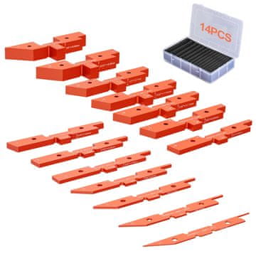 VEVOR Set za podešavanje, 14-dijelni, precizni aluminijski blokovi za mjerenje visine, 27.5x17x5.6 cm