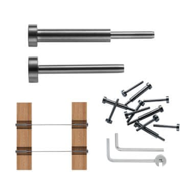 VEVOR Komplet za kabelsku ogradu 30 kom, nevidljivi prijemnik i završetak s navojem 16x9.5x76 mm crni