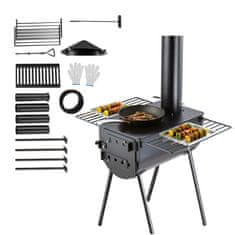 VEVOR Drvena peć 590x790x2620 mm Legirani čelik Prijenosna vanjska kuhinja