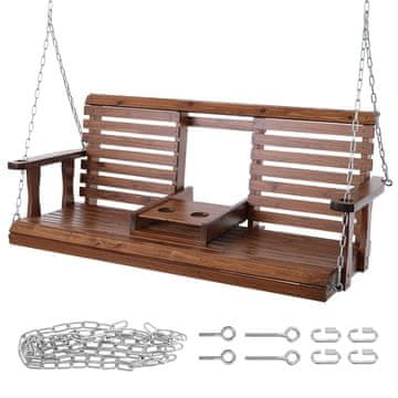 VEVOR Ljuljačka za verandu 1523x710x600 mm smeđa