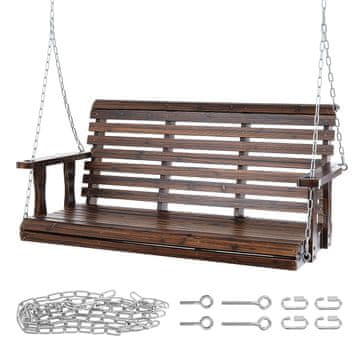 VEVOR Vrtna ljuljačka 1370x710x600 mm smeđa