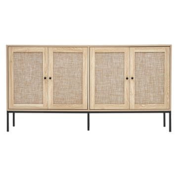 VEVOR Ormarić s 4 vrata, ratan ormarić za pohranu, 1500x360x800 mm, prirodni