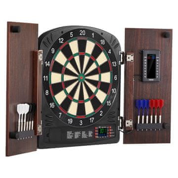 VEVOR Set ormar za pikado, elektroničko bodovanje, 34.3 cm, smeđa