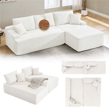 Homestar Kutna sofa Coredo Ottoman desna krem