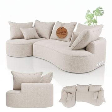 Homestar Sofa Tirano s lijevim otomanom, krem boja