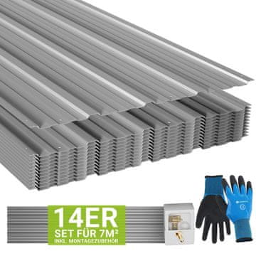 Homestar Set valovitih limova 14 komada 110 cm sivi