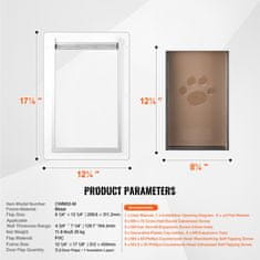 VEVOR Kućna vrata za ljubimce 312x435 mm Bijela