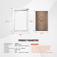 VEVOR Pasja vrata 21x30.3 cm bijela