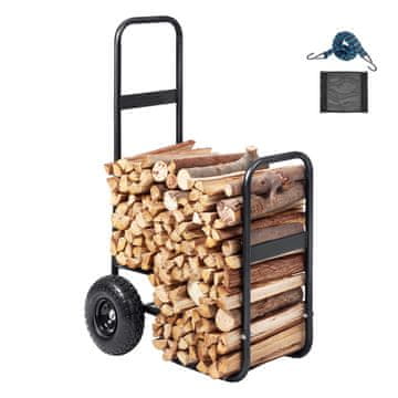 VEVOR Kolica za drva 67x52x110 cm Crna