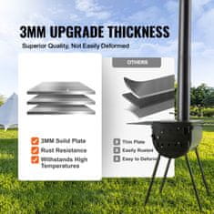 VEVOR Drvena peć 590x790x2620 mm Legirani čelik Prijenosna vanjska kuhinja