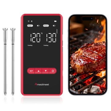 slomart Meatmeet X Pro kuhinjski termometar s Bluetooth/WiFi aplikacijom, crni