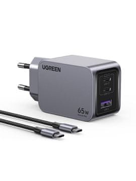 Ugreen Nexode Pro GaN USB punjač, priložen 100W USB-C kabel, 65W, 1,5 m (25871)