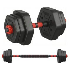 Songmics Set bučica heksagonalnih s povezivom šipkom 94.3x21.8x19.6 cm Crna