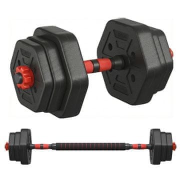 Songmics Set bučica heksagonalnih s povezivom šipkom 94.3x21.8x19.6 cm Crna