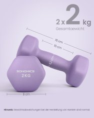Songmics Set bučica 2 komada 16x8 cm ljubičasta