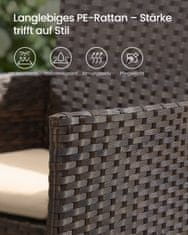 Songmics Vrtni namještaj Set stol i 2 stolice 56.5x54.5x81.5 cm smeđa
