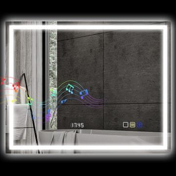 Homestar Kupaonsko ogledalo LED Bluetooth 100x80x3,5 cm Srebrno