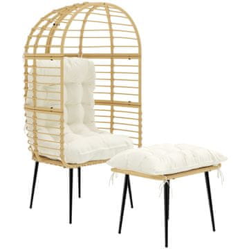 Homestar Vrtna fotelja s tabureom 76x65x147 cm bež