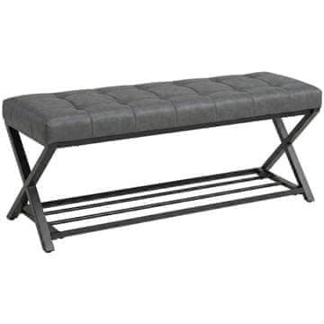 Homestar Klupa za cipele 112x37x47 cm tamnosiva