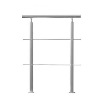 VEVOR Ručka za stepenice s dvostrukim stupom 80x10.4x106 cm srebrna