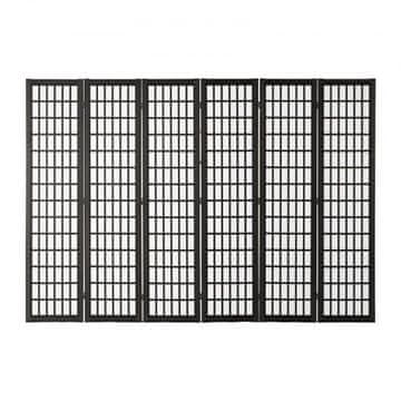 VEVOR Pregrada za sobu 6 panela japanski stil 2420x1700x18.5 mm crna