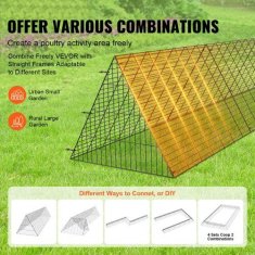 VEVOR Tunel za piliće 300x71x61.5 cm Crni