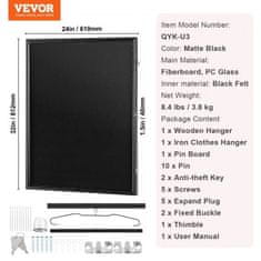 VEVOR Okvir za izlaganje dresa 61x81.3x3.8 cm Crni