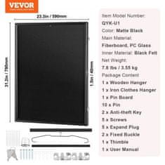 VEVOR Okvir za prikaz dresa 59x79x4 cm Crni