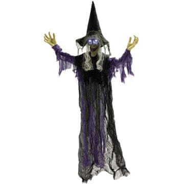 Homestar Halloween dekoracija vješajuća vještica sa LED svjetlima i zvukom 80x15x183 cm ljubičasta