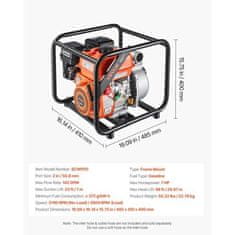VEVOR Benzinska polu-prijenosna pumpa za prljavu vodu, prijenosna, promjer 50.8 mm